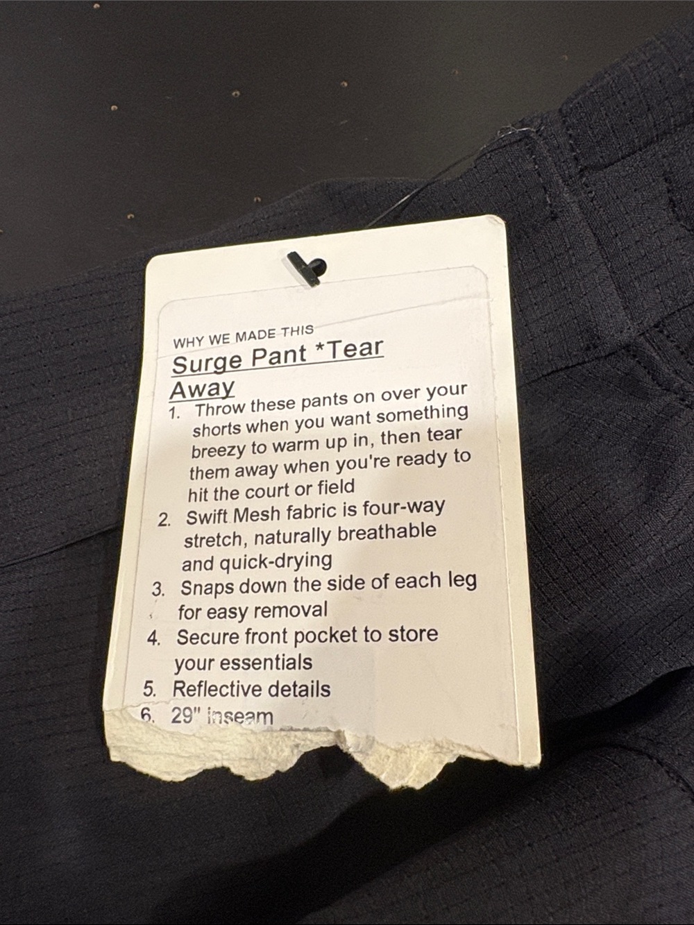 Women’s Black Elastic-Waist Casual tear away Pants - Picture 4 of 4
